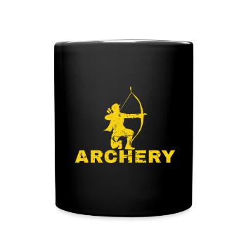 Bogenschütze - Tasse einfarbig - Schwarz - Vorne