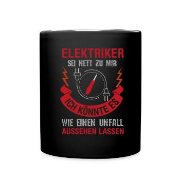 Elektriker - Tasse einfarbig - Schwarz - Vorne