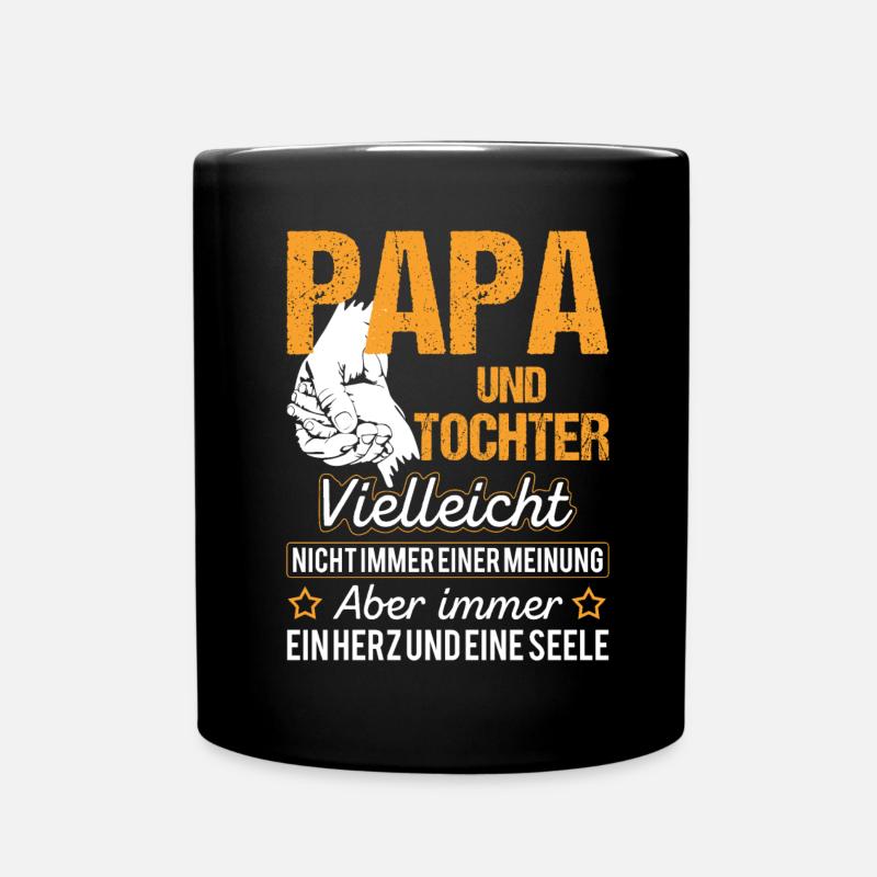 Papa Und Tochter - Tasse einfarbig - Schwarz