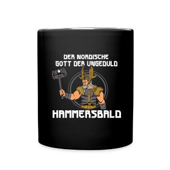 Nordischer Gott Hammersbald - Tasse einfarbig - Schwarz - Vorne