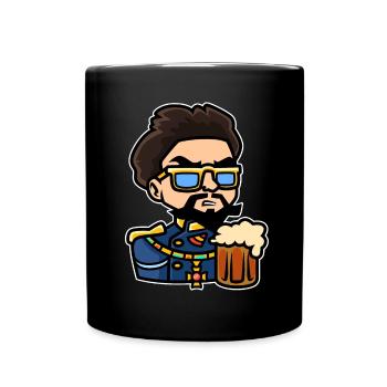 König Ludwig Maß Bier - Tasse einfarbig - Schwarz - Vorne