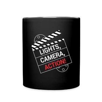 Light Camera Action Film flap - Full Colour Mug - black - Front