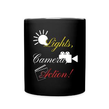 Film light camera action - Full Colour Mug - black - Front