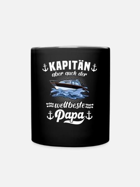 Kapitän Papa Boot Motorboot - Tasse einfarbig - Schwarz