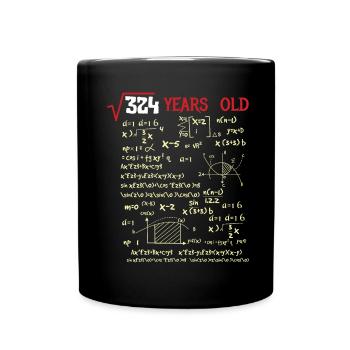 18. Geburtstag - Tasse einfarbig - Schwarz - Vorne