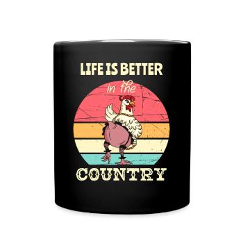 Life Is Better In The Country - Agriculteur fier - Mug uni - noir - Devant