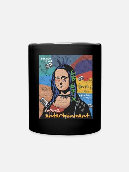 Pop Art Mona Lisa Entertainment Leonardo Da Vinci - Mug uni - noir