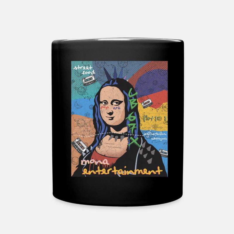 Pop Art Mona Lisa Entertainment Leonardo Da Vinci - Tasse einfarbig - Schwarz