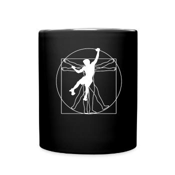 Vitruvianischer Boulderer Bouldern - Tasse einfarbig - Schwarz - Vorne