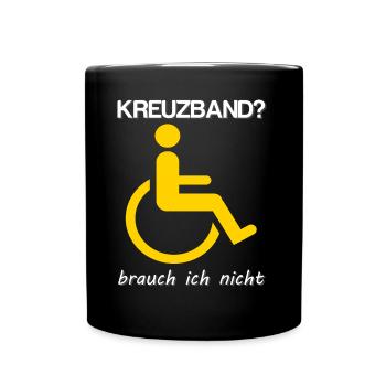 Kreuzbandriss - Tasse einfarbig - Schwarz - Vorne