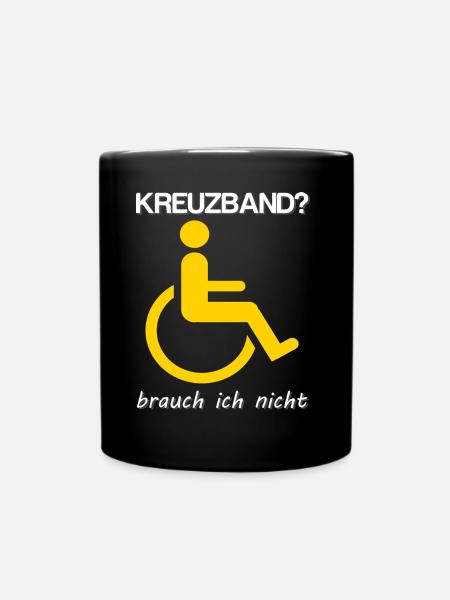 Kreuzbandriss - Tasse einfarbig - Schwarz