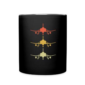 Retro F-22 Raptor Air Force Fighter Jets Planes - Tasse einfarbig - Schwarz - Vorne