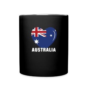 Australie Flag Heart Australia Day Australien - Mug uni - noir - Devant