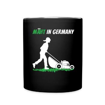Mäht In Germany Rasenmäher Garten Gärtner - Tasse einfarbig - Schwarz - Vorne