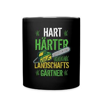 Hart Härter Landschaftsgärtner Lustiges Garten - Tasse einfarbig - Schwarz - Vorne
