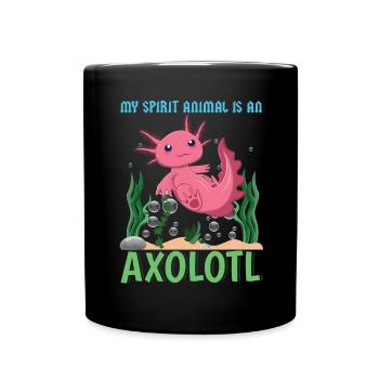 My Animal Axolotl Cartoon Cute Kawaii Axolotl - Full Colour Mug - black - Front