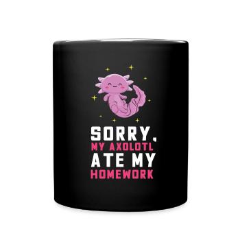 Sorry My Axolotl Ate My Homework Axolotl - Full Colour Mug - black - Front