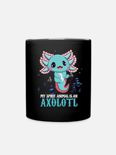 Animal Axolotl Spirit Cartoon Cute Kawaii Axolotl - Tasse einfarbig - Schwarz