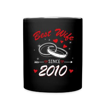 Best Wife 2010 Hearts Day Valentines Day - Tasse einfarbig - Schwarz - Vorne