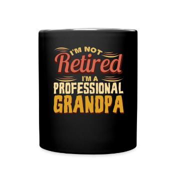 Professional Grandpa Retired Grandparents - Full Colour Mug - black - Front