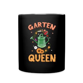 Garten Königin Deko Lustiges Gärtnerin Gärtner - Tasse einfarbig - Schwarz - Vorne