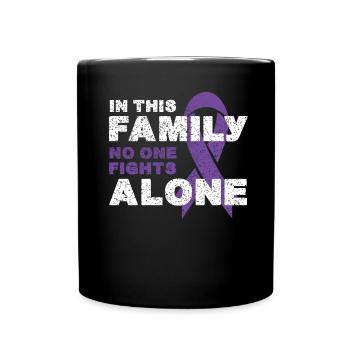 Fights Alone November Purple Pancreatic Cancer - Tasse einfarbig - Schwarz - Vorne