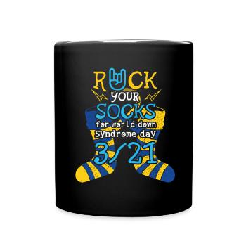 21 Rock Socks World Down Syndrome Awareness Day - Full Colour Mug - black - Front