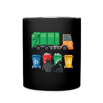 Recycler les camions à ordures Réutiliser Planet Save - Mug uni - noir - Devant