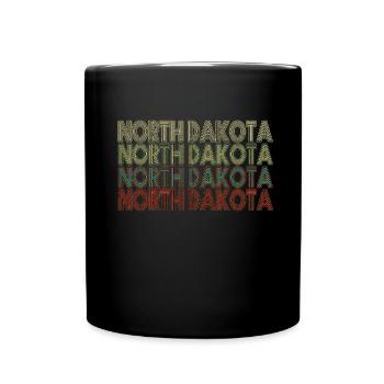 Retro America State Flag Vintage North Dakota - Full Colour Mug - black - Front