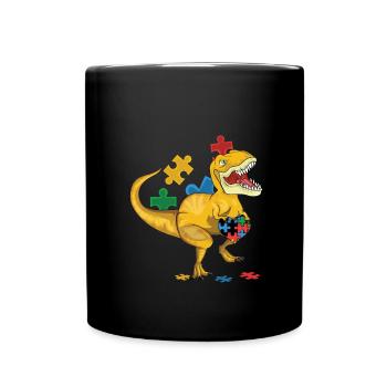 Dinosaurier-liebes-spezial-puzzle - Tasse einfarbig - Schwarz - Vorne