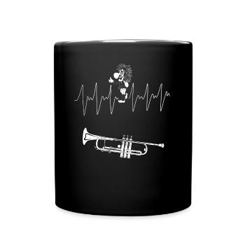 Trompete Fasnacht Hardbead - Tasse einfarbig - Schwarz - Vorne