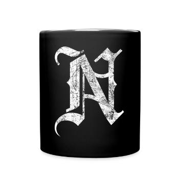 Tshirt alphabet initial N - Mug uni - noir - Devant