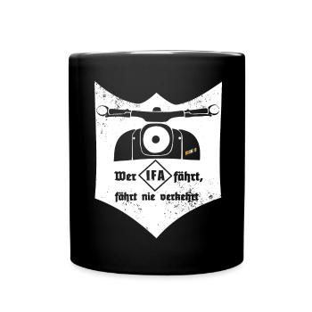 Schwalbe - IFA - VEB - DDR - Ostkult - Tasse einfarbig - Schwarz - Vorne