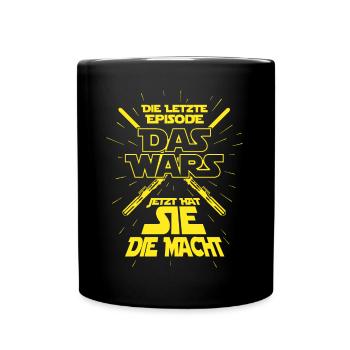 Letzte Episode Das wars Ehe Hochzeit JGA - Tasse einfarbig - Schwarz - Vorne