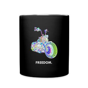 Motorcycle Chopper Freedom Biker Motorcyclist - Full Colour Mug - black - Front