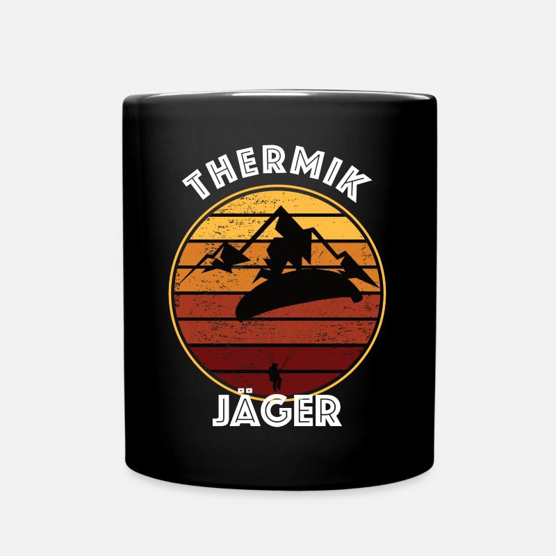 Lustiger Gleitschirmflieger Spruch Thermikjäger - Tasse einfarbig - Schwarz