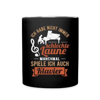 Pianist Klavierspieler Musiker Klavier - Tasse einfarbig - Schwarz - Vorne