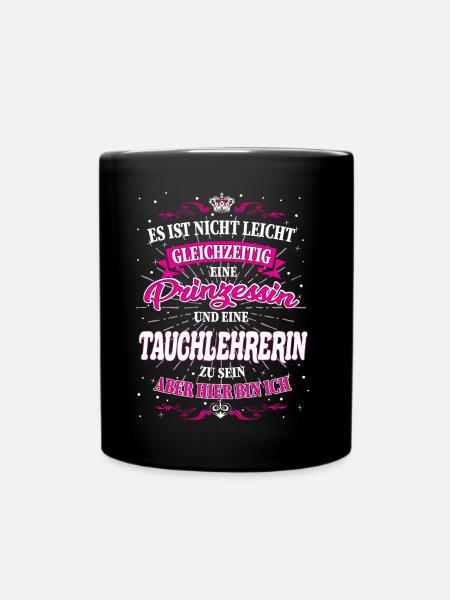 Tauchlehrerin und Prinzessin T-Shirt - Tasse einfarbig - Schwarz
