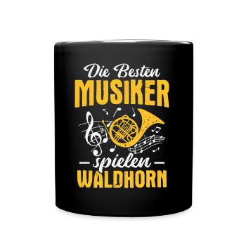 Orchester Horn Die besten Musiker spielen Waldhorn - Tasse einfarbig - Schwarz - Vorne