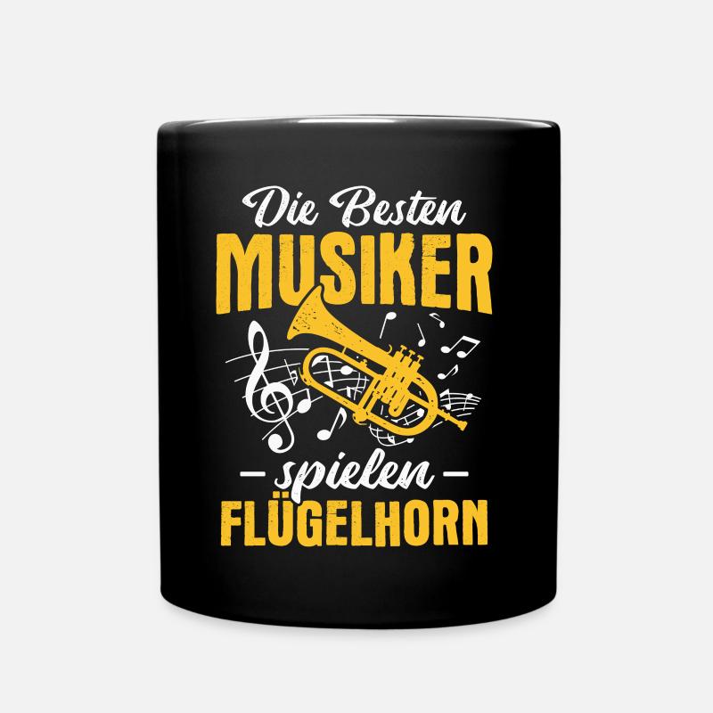 Orchester Horn Musiker Flügelhorn Blasmusik - Tasse einfarbig - Schwarz