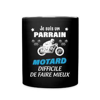 Parrain Motard Citation - Mug uni - noir - Devant