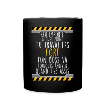 Chantier Idée Cadeau Métier Construction Batiment - Mug uni - noir - Devant