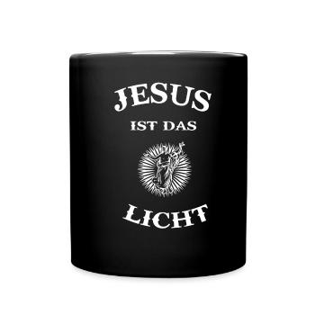 Jesus Christus Religion Erlöser Christlich Spruch - Tasse einfarbig - Schwarz - Vorne