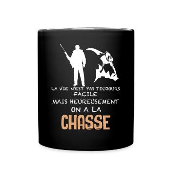 Heureusement On A La Chasse - Mug uni - noir - Devant