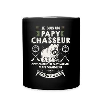 Mon Papy Est Un Chasseur Cool Cadeau Chasse - Mug uni - noir - Devant