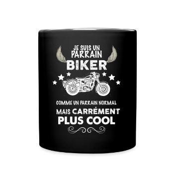 Parrain Biker Citation Oncle Et Motard - Mug uni - noir - Devant