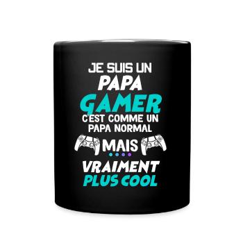 Papa gamer Humour Jeux Vidéo - Mug uni - noir - Devant