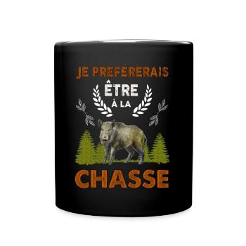 La Chasse Je Préfère Humour Chasseur - Mug uni - noir - Devant
