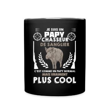 Papy Chasseur De Sanglier Humour Papi Chasse - Mug uni - noir - Devant