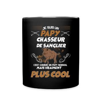 Sanglier Chasse Humour - Mug uni - noir - Devant